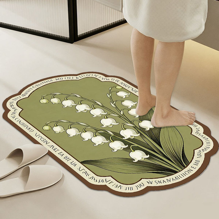 Zachte bloemenpatroon comfort badmat