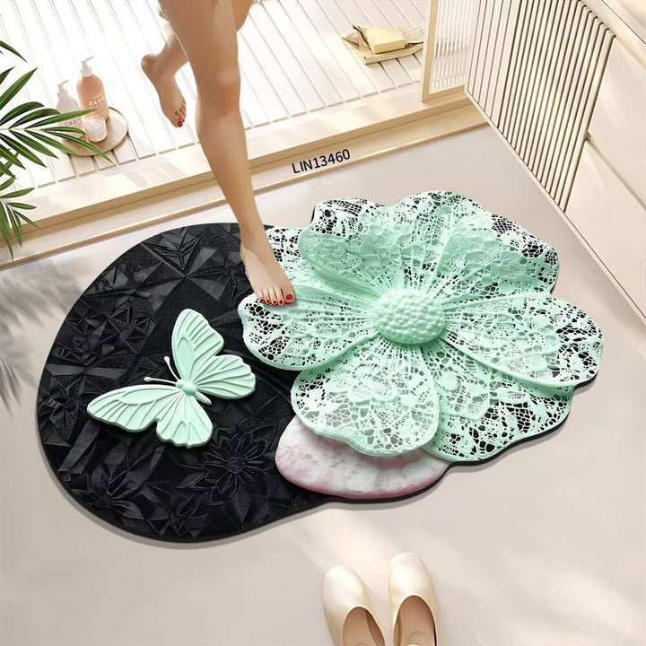 Decoratieve Bloemige Badmat