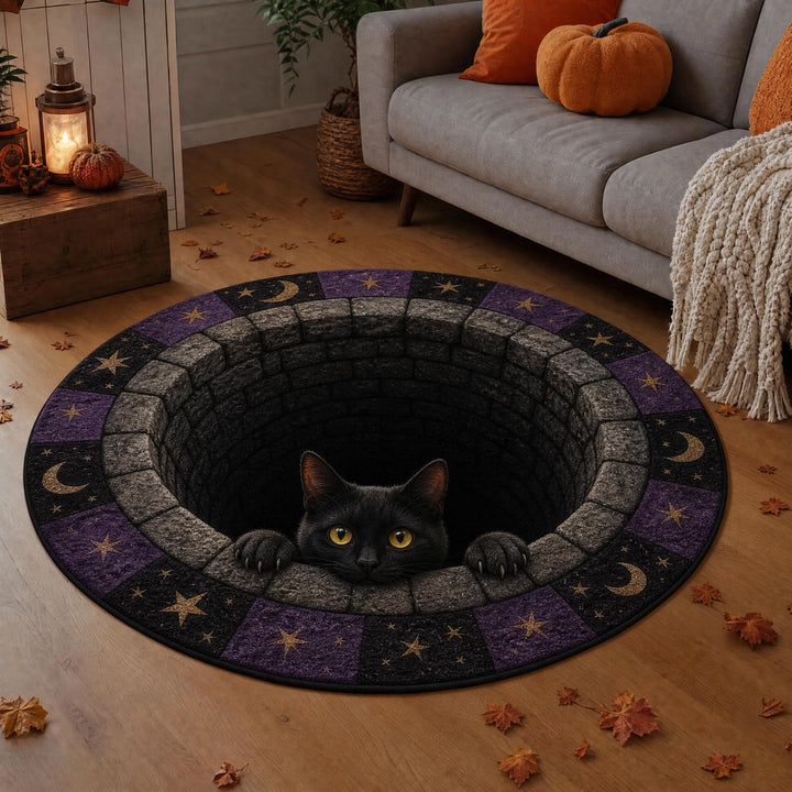 3D Kat Thema Ronde Vloerkleed