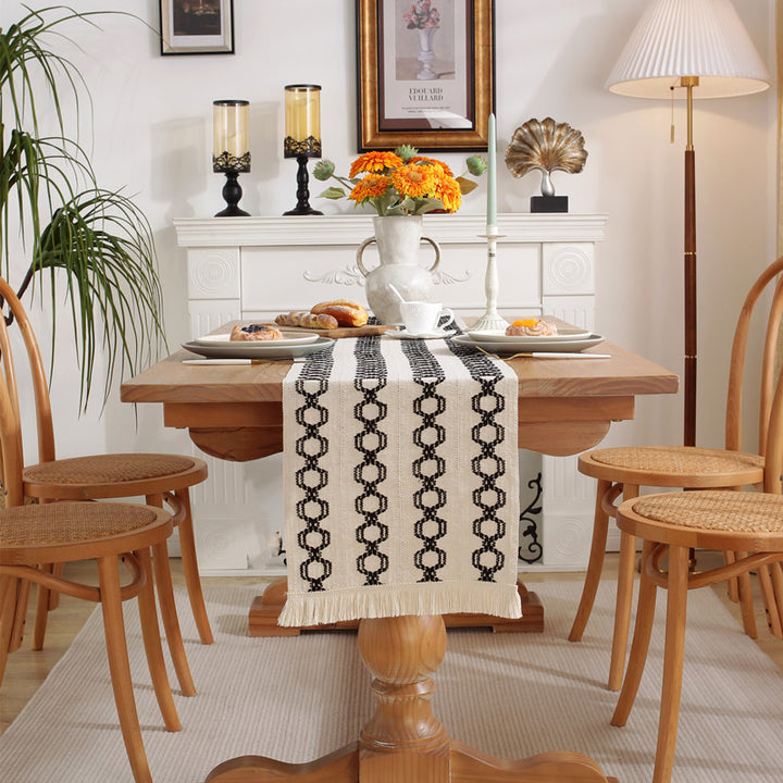 Moderne Franje Tafel Runner