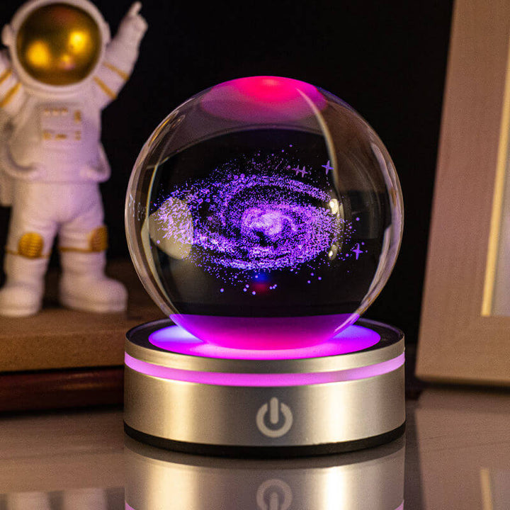 Kreative 3D Binnenhoutsnijwerk Luminous Crystal Ball Kleurrijke Verloop Kleine Nachtlamp Thuis Decoratie Cadeaukeuze