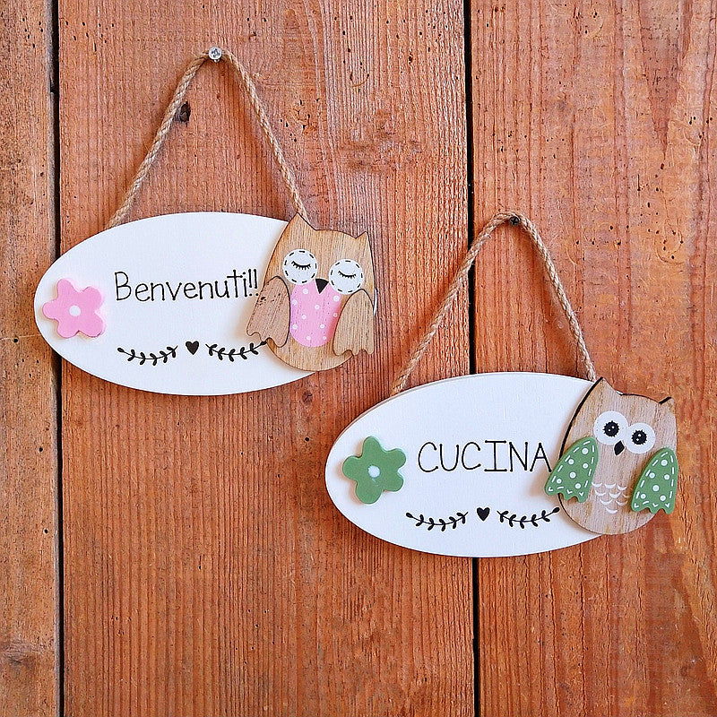Schattig Uil Welkom Bord