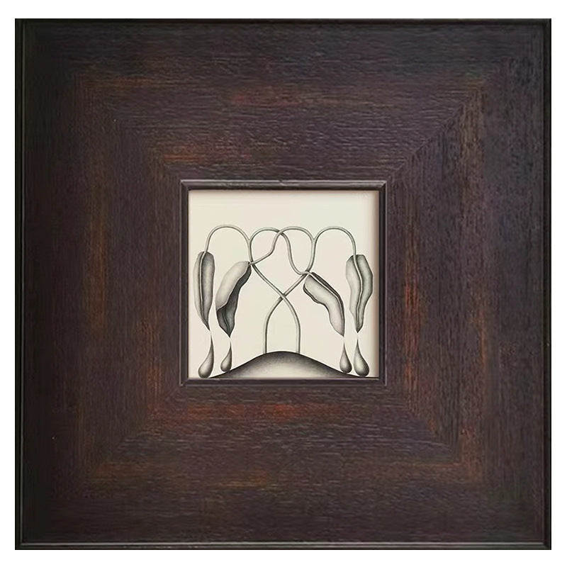 Gekaderde Abstracte Inkt Kunstwerk