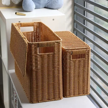 Decoratieve rieten opbergdoos