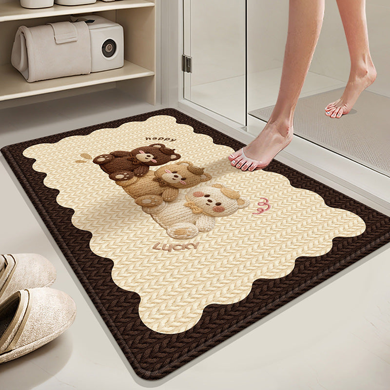 Absorberende Antislip Badmat met Winterthema