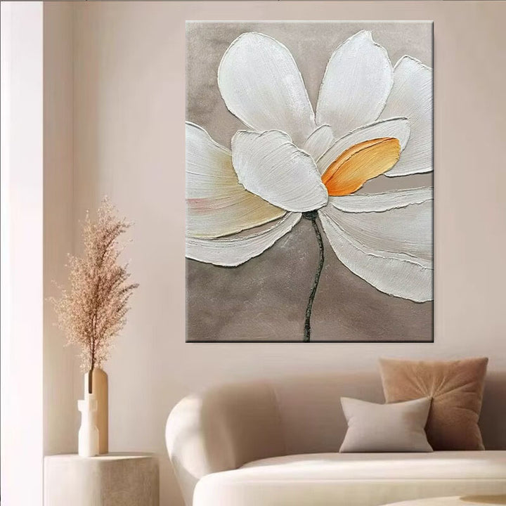 Elegante Bloemrijke Textuur Canvas Wanddecoratie