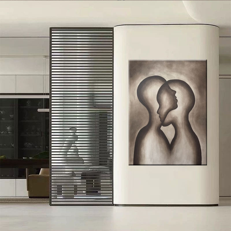 Moderne Koppel Silhouet Canvas Kunst