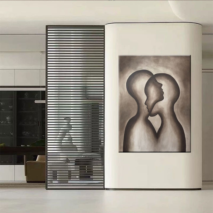 Moderne Koppel Silhouet Canvas Kunst