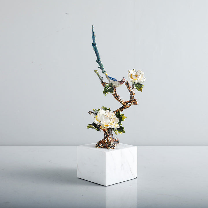 Sierra Ornamental Bird and Flower Sculpture