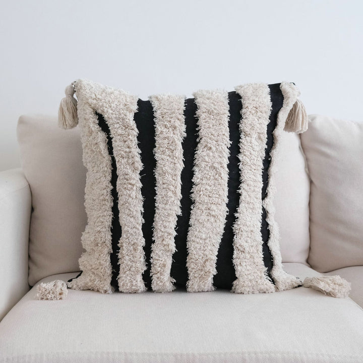 Getextureerde Franje Accent Kussen voor Woondecoratie