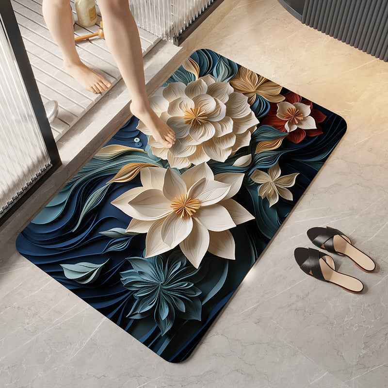 Decoratieve Bloemige Badkamermat