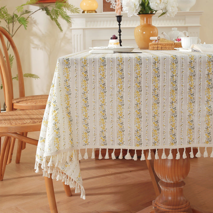 Decoratieve Bloemige Tassel Tafelkleed