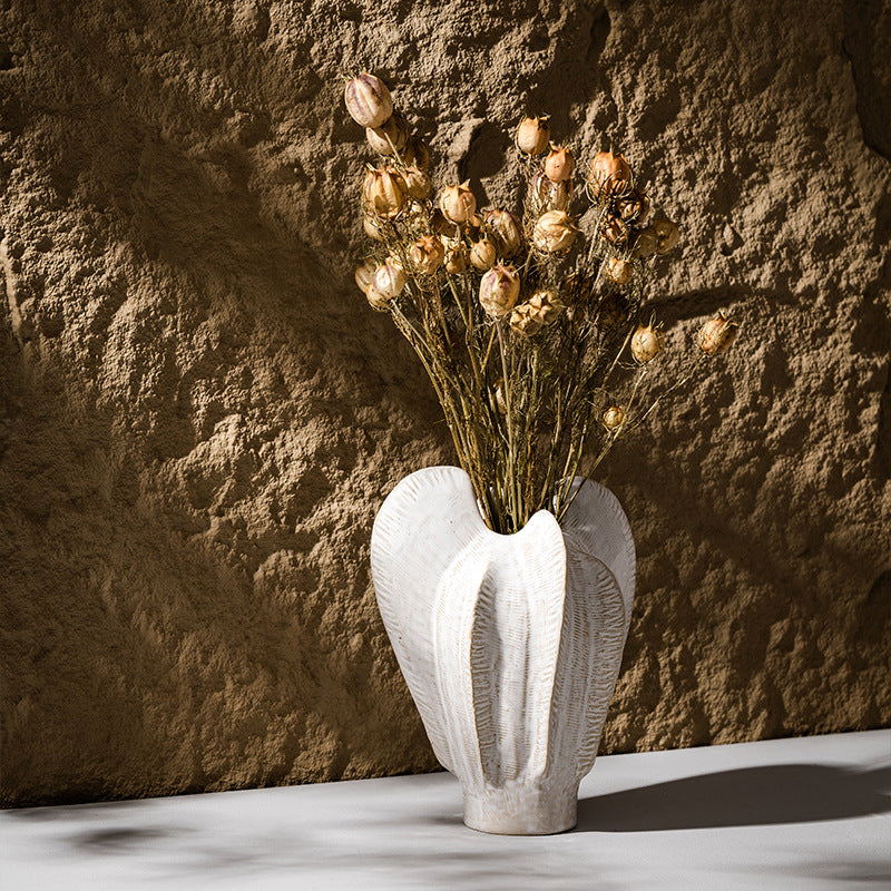 Sculpturale Keramische Bladvorm Tafelvase