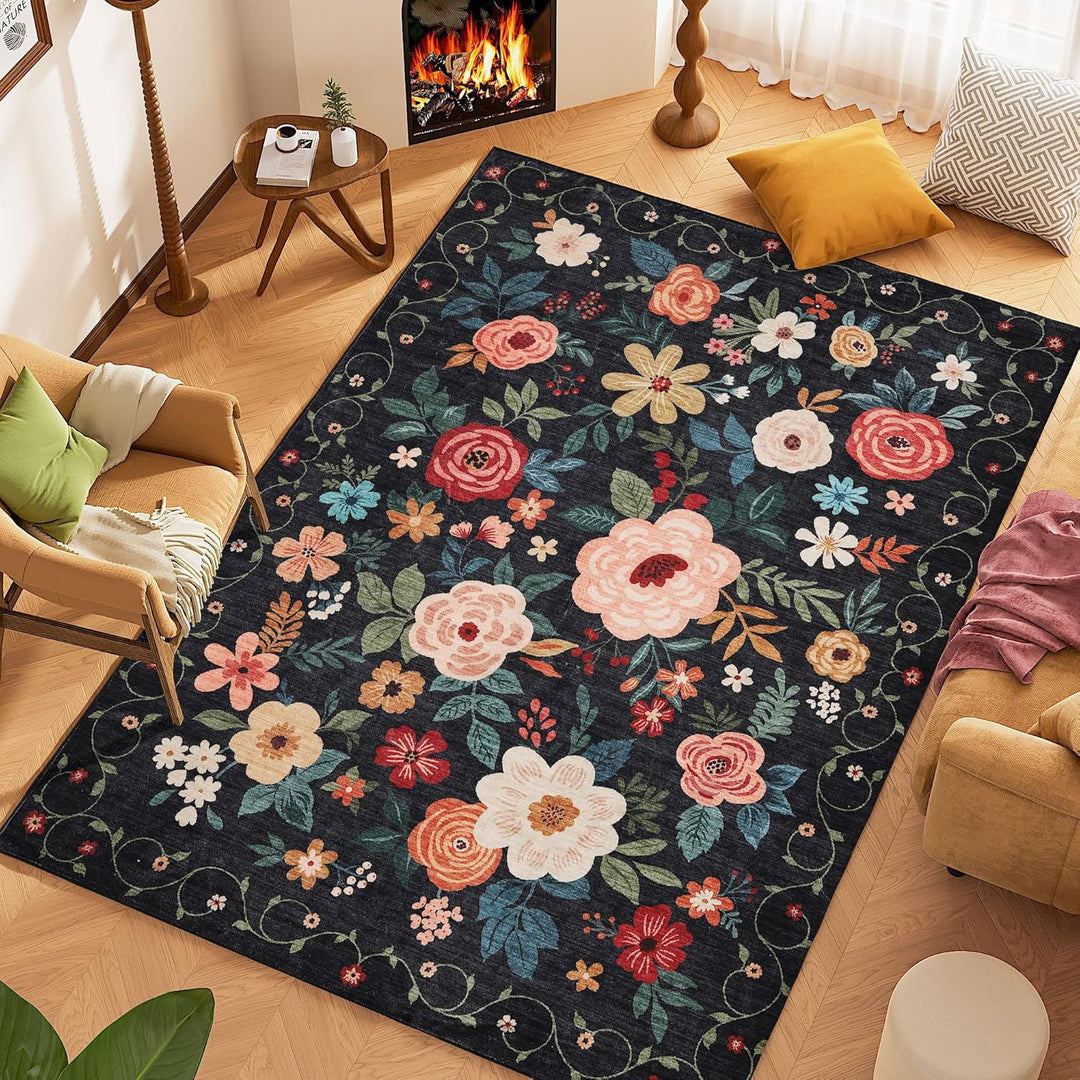 Bloemenborduursel Vloerkleed