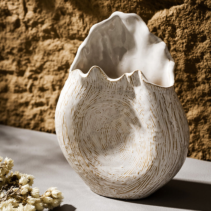 Handgemaakt Textured Keramisch Sculpturaal Vaas