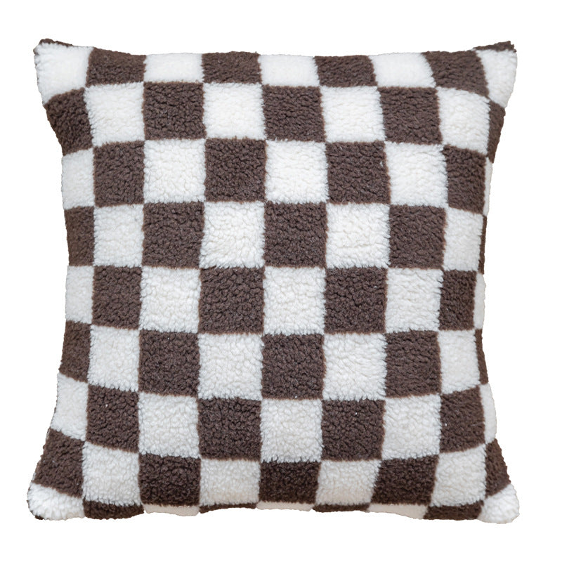 Geruite Pluche Throw Kussen