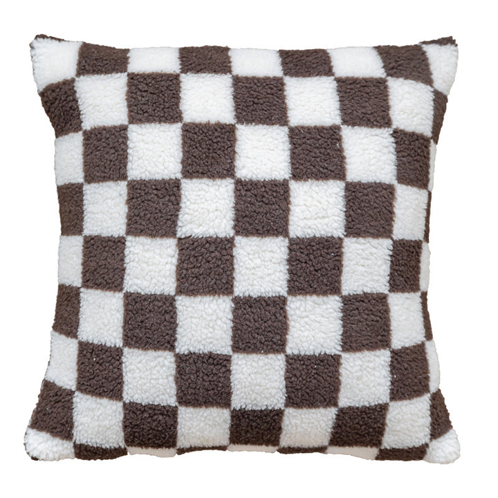 Geruite Pluche Throw Kussen