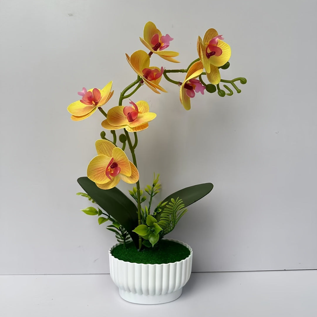 Elegante Faux Orchidee Arrangement voor Binnen Decor Weergave