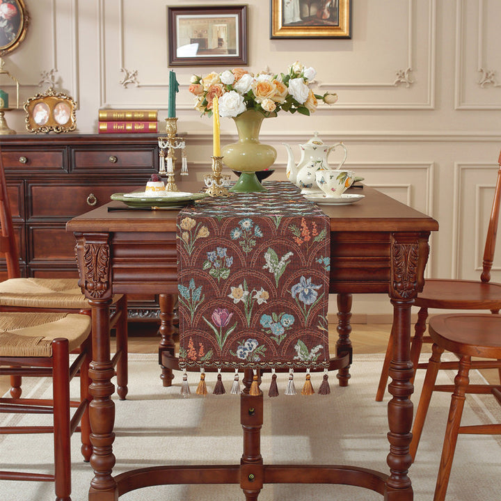 Bloemen Borduur Tafel Loper