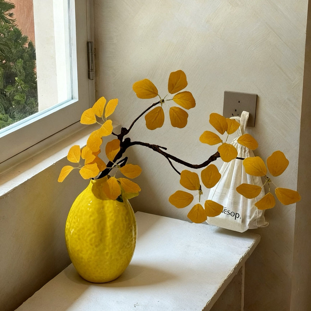 Decoratieve Citroen-Vormige Keramische Vaas voor Thuisdecoratie