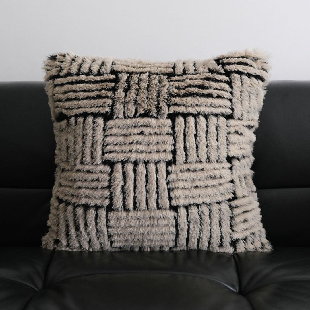 Chique Textuur Faux Bont Accent Kussen voor Huishouddecoratie