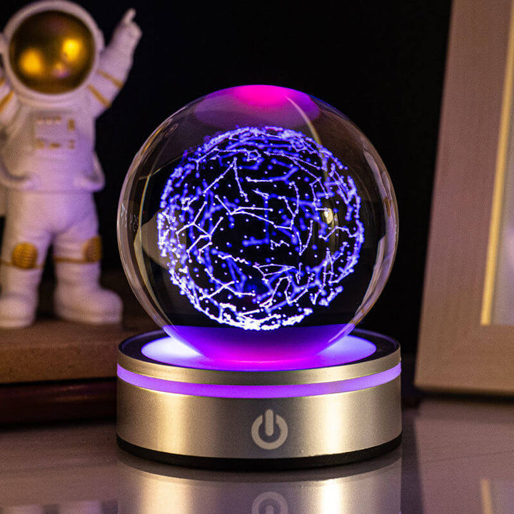 Kreative 3D Binnenhoutsnijwerk Luminous Crystal Ball Kleurrijke Verloop Kleine Nachtlamp Thuis Decoratie Cadeaukeuze