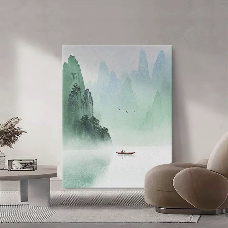 Serene Landschap Canvas Kunstprint