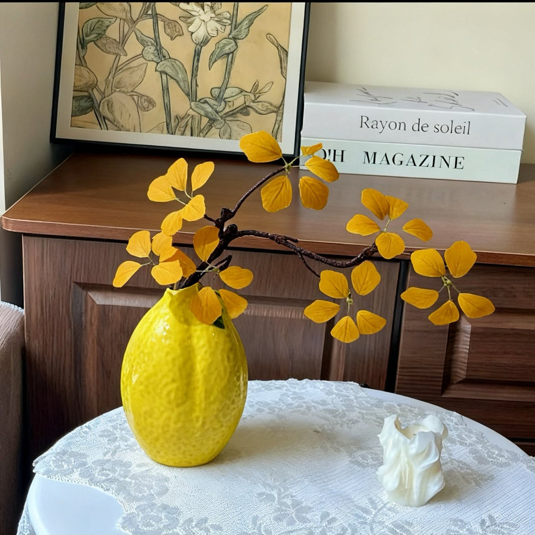 Decoratieve Citroen-Vormige Keramische Vaas voor Thuisdecoratie