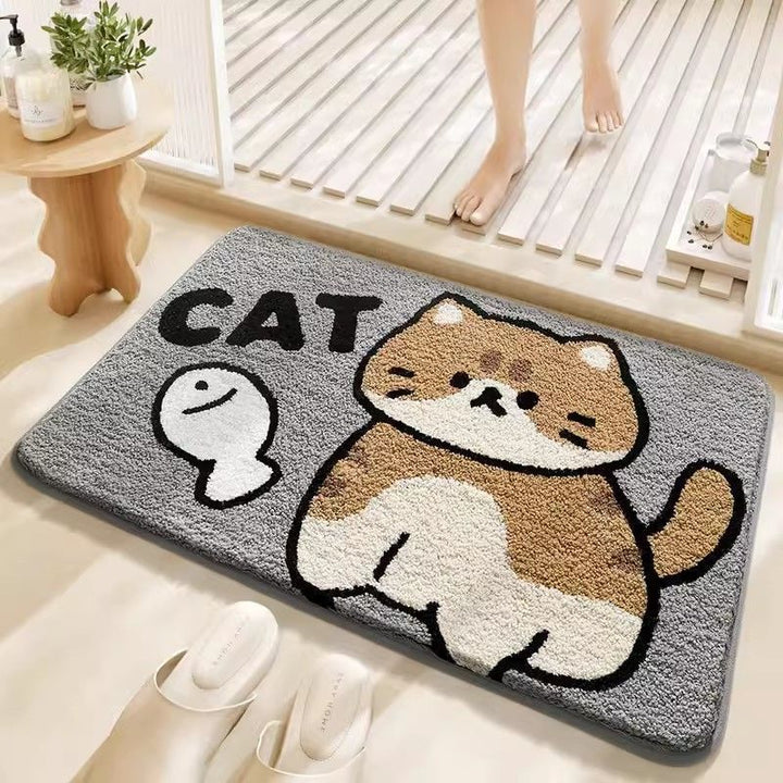 Schattige Kat-Thema Pluche Badmat