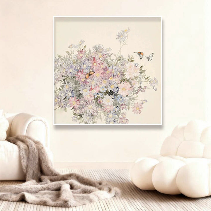 Abstracte Bloemrijke Kunst Canvas