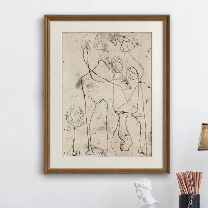 Abstracte Lijnkunst Ingelijste Print