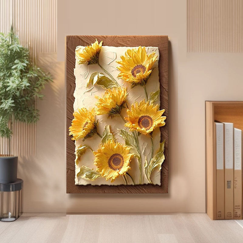 Bloemrijke reliëf kunstafdruk