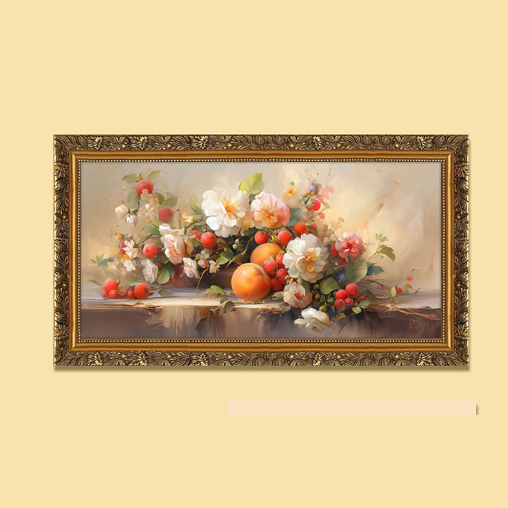 Vintage Bloemen Ge framed Muurdecoratie