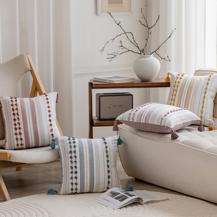Decoratieve Pom Pom Accent Kussen