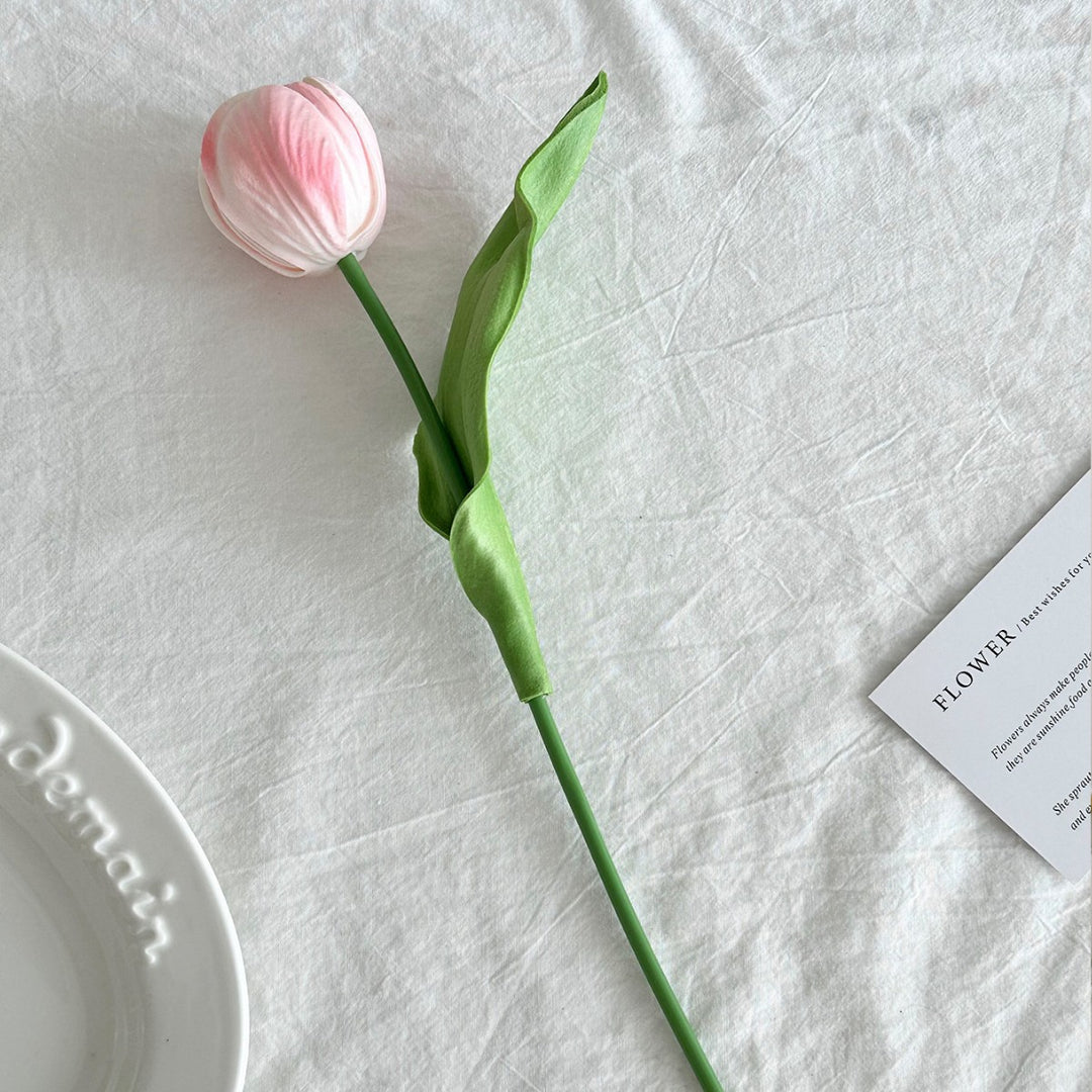 Realistische Faux Tulp Bloem Steel