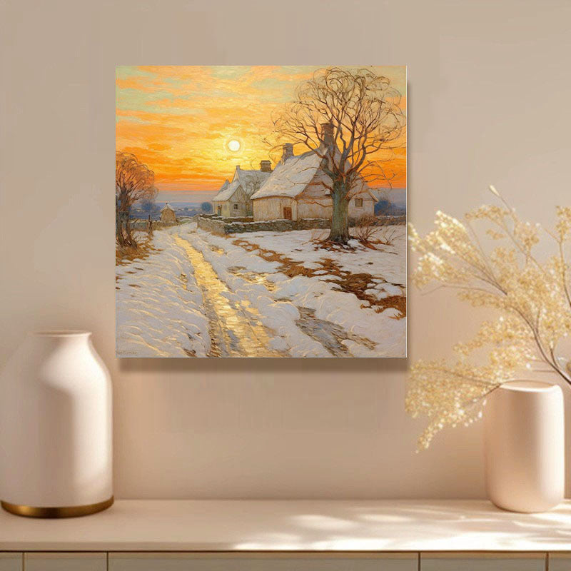Scenisch Winterlandschap Canvas Kunst
