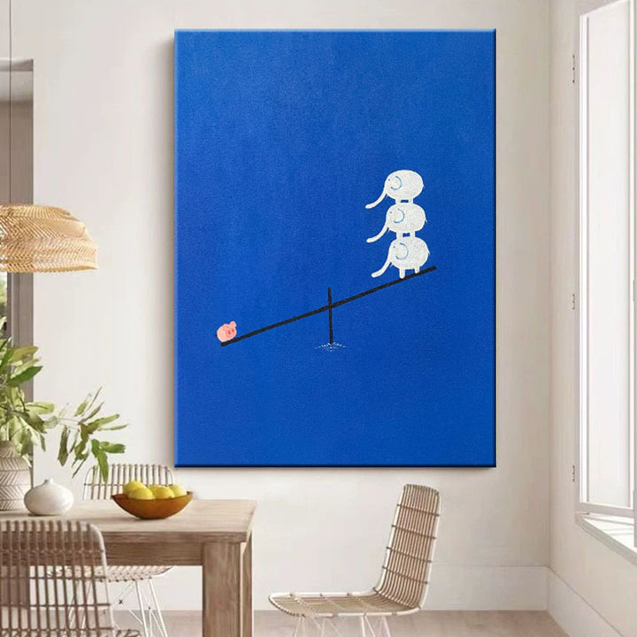Speelse Olifant Kunstprint