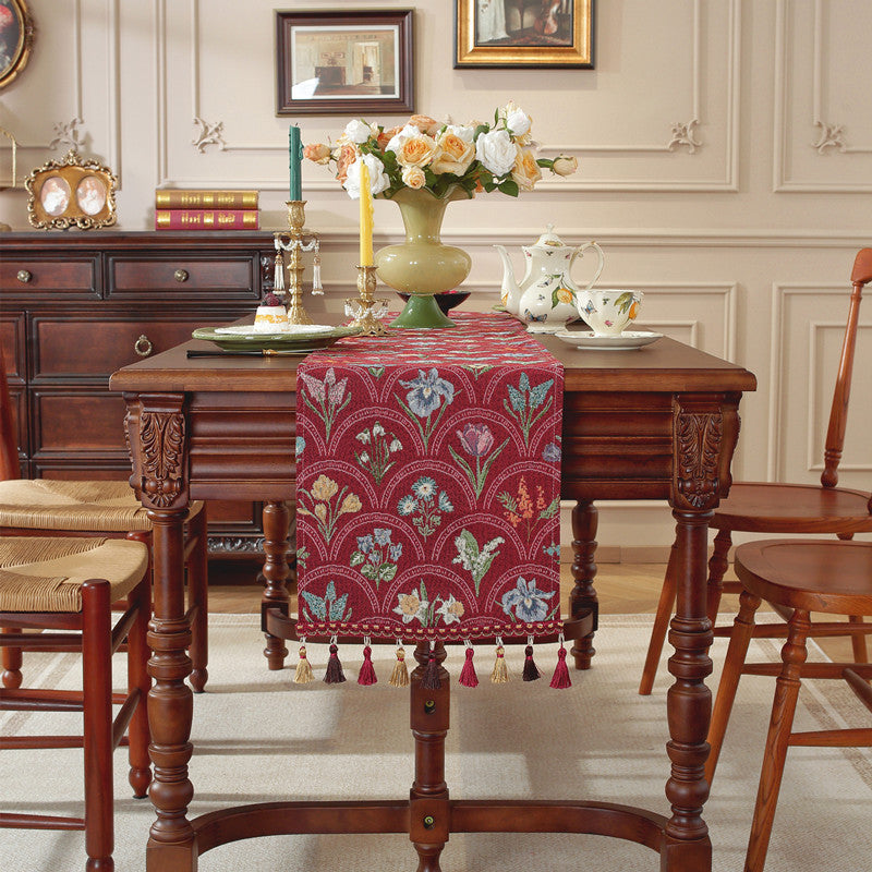 Bloemen Borduur Tafel Loper