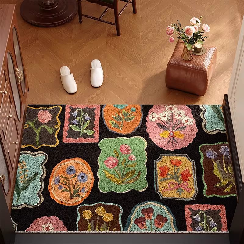 Vintage Bloemenpatroon Deurmat