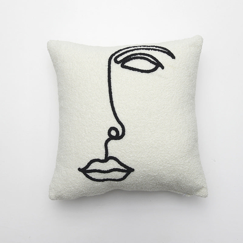 Minimalistisch Gezicht Ontwerp Dekenkussen