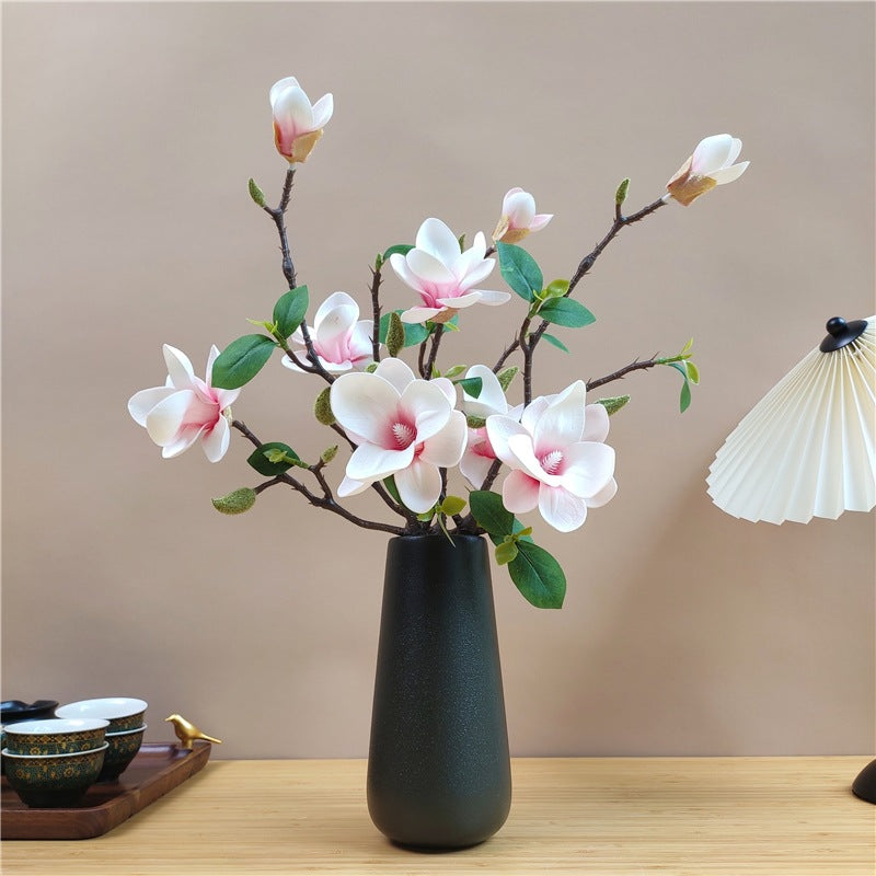 Elegante Zijde Magnolia Bloem Tak