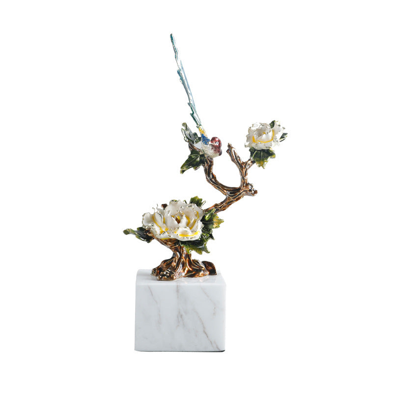 Sierra Ornamental Bird and Flower Sculpture