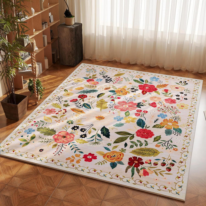 Bloemenprint vloerkleed