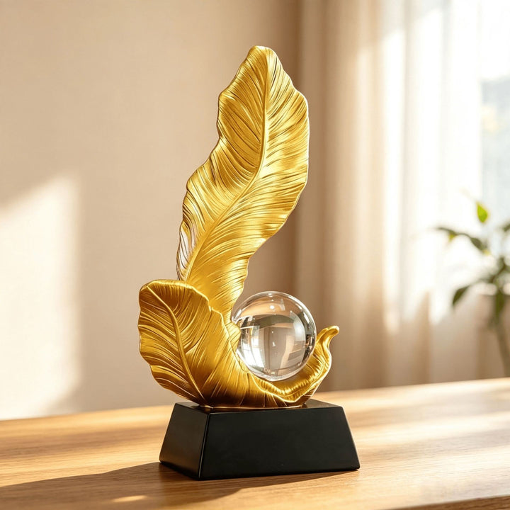 Decoratieve Gouden Blad Sculptuur voor Huishouddecoratie