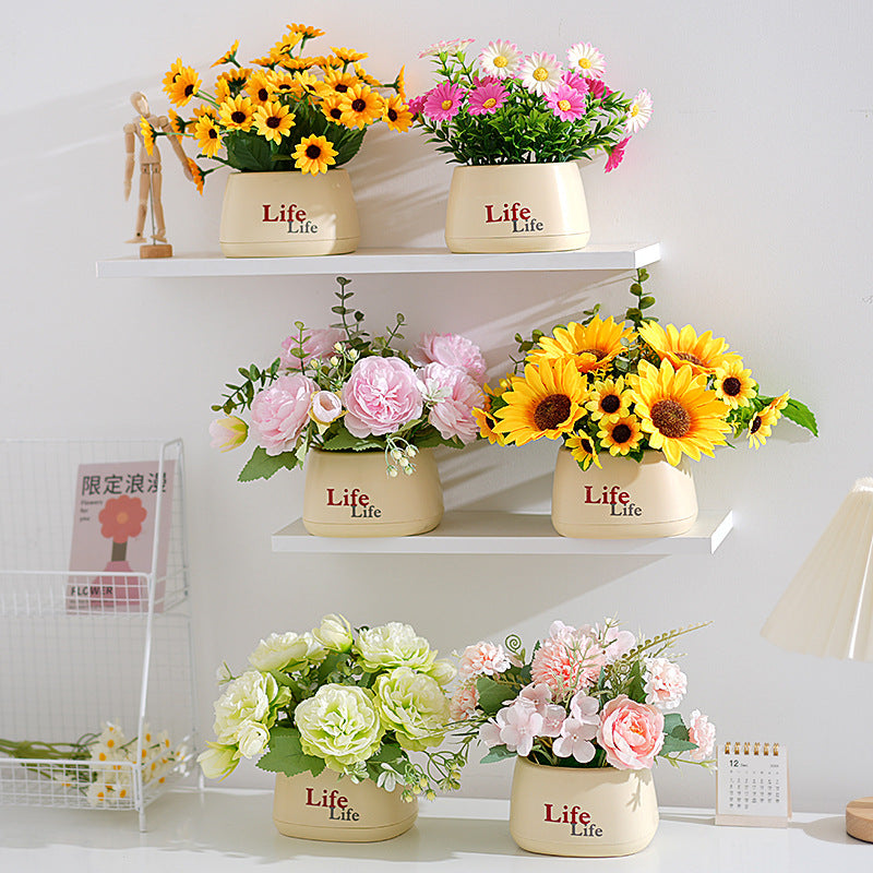 Decoratieve Pot met Nep Bloemarrangement