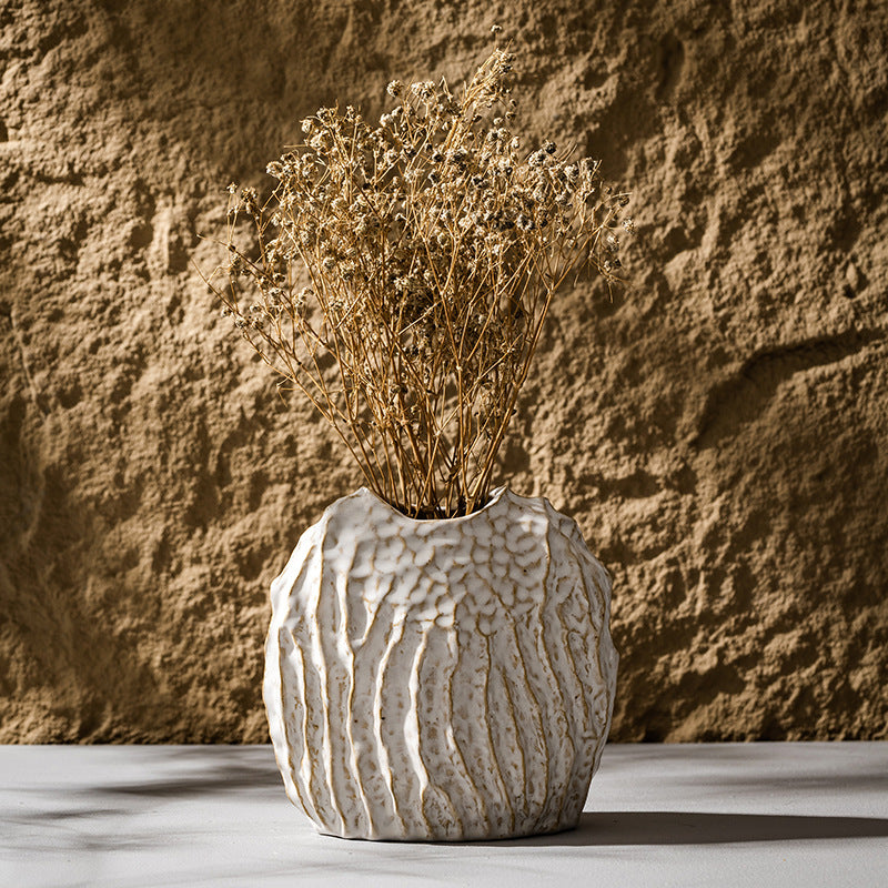 Textured Rustieke Handgemaakte Keramische Tafeldruppelvaas