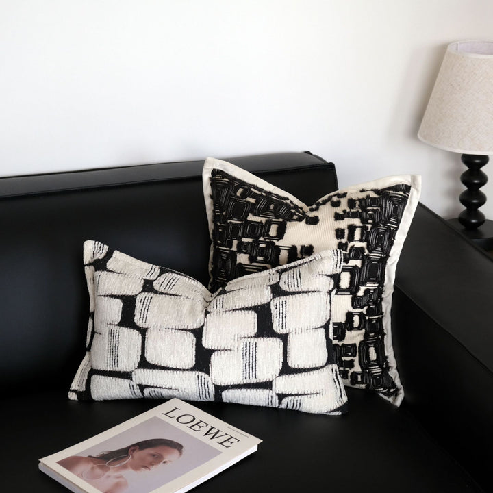 Textured Geometric Print Accent Kussen voor Thuis