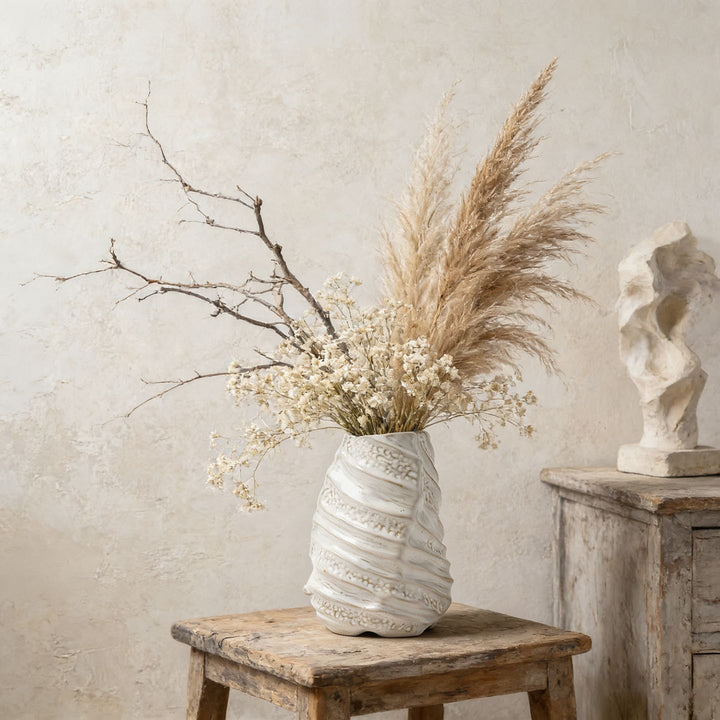 Sculpturale Schelp-Textuur Keramische Tafelvase