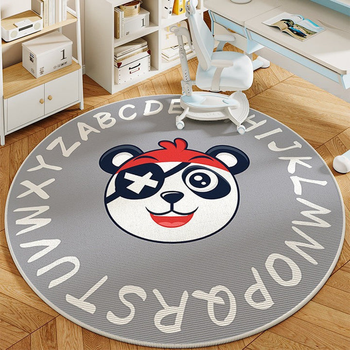 Ronde Cartoon Panda-Thema Gebieds Tapijt