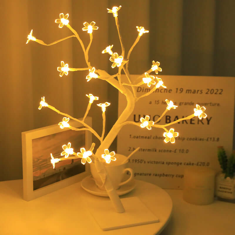 Kamersdecoratie kersenbloesem lamp esdoornblad bureau creativiteit
